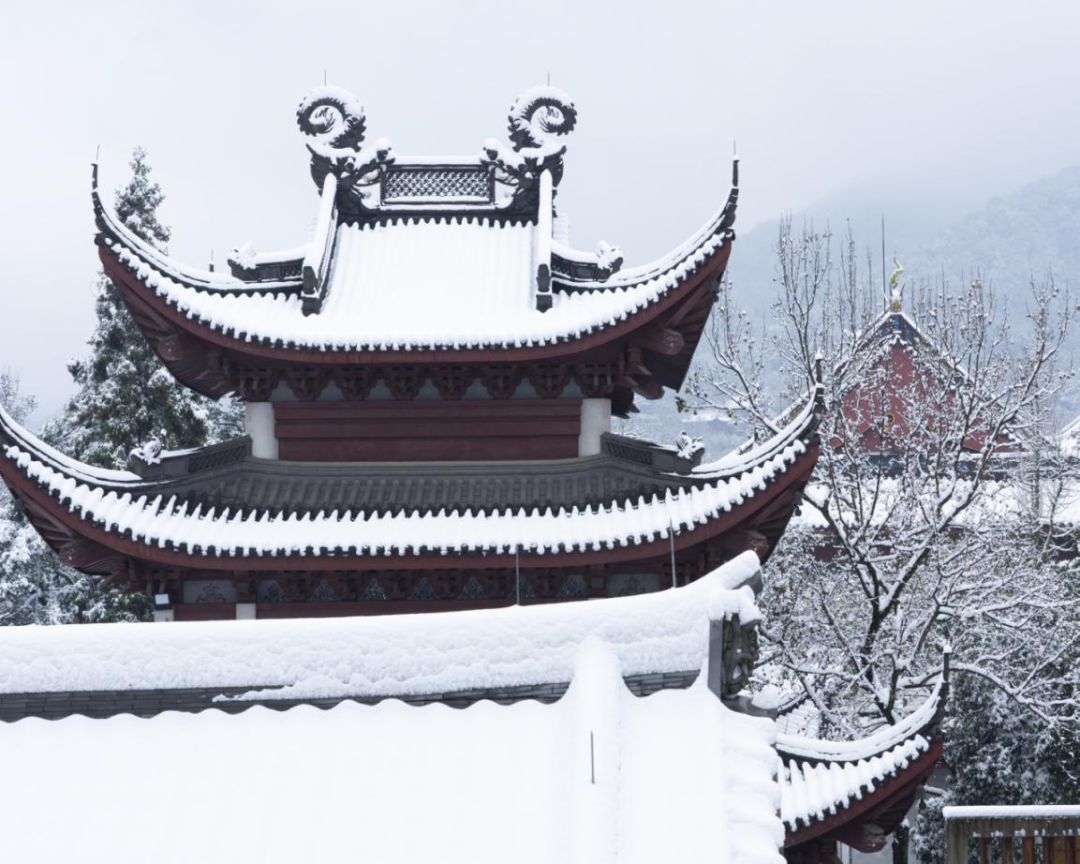 美图集｜雪后的杭州灵隐寺 带你走进白与空的世界